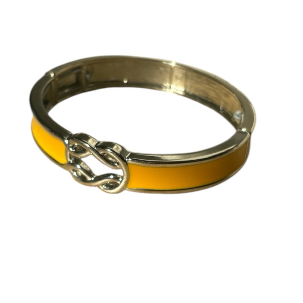 Vintage Lia Sophia stretch bracelet, yellow and silver tone
